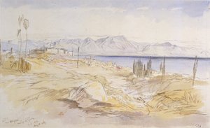 デゼンツァーノ、ガルダ湖、1867年（ウーヴ紙にインクとトイレ） 作： Edward Lear